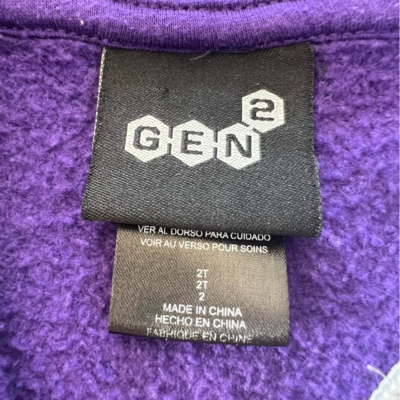 GEN2 UW Huskies 2pc Toddler Sweatsuit Zip up Hoodie & Pants, Purple, Unisex 2T - Picture 7 of 7